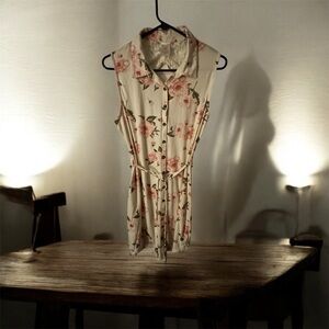 Floral Sleeveless Button-Up Dress